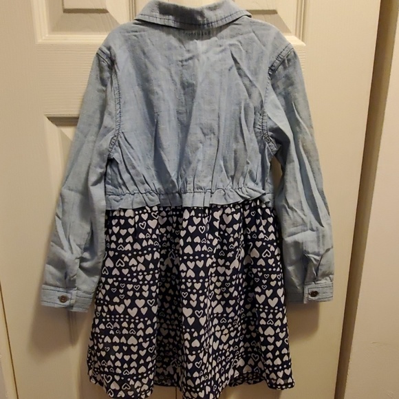 Toddler Girl Chambray And Chiffon heart Dress 5T - Picture 8 of 8